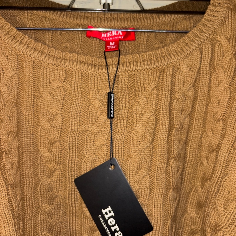 Hera Collection Cable Knit Two-Piece Set - Camel Brown - Picture 7 of 9